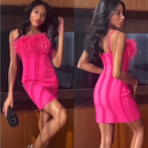 LIKELY Katie Mini Dress in Fuchsia Pink - Picture 3 of 14